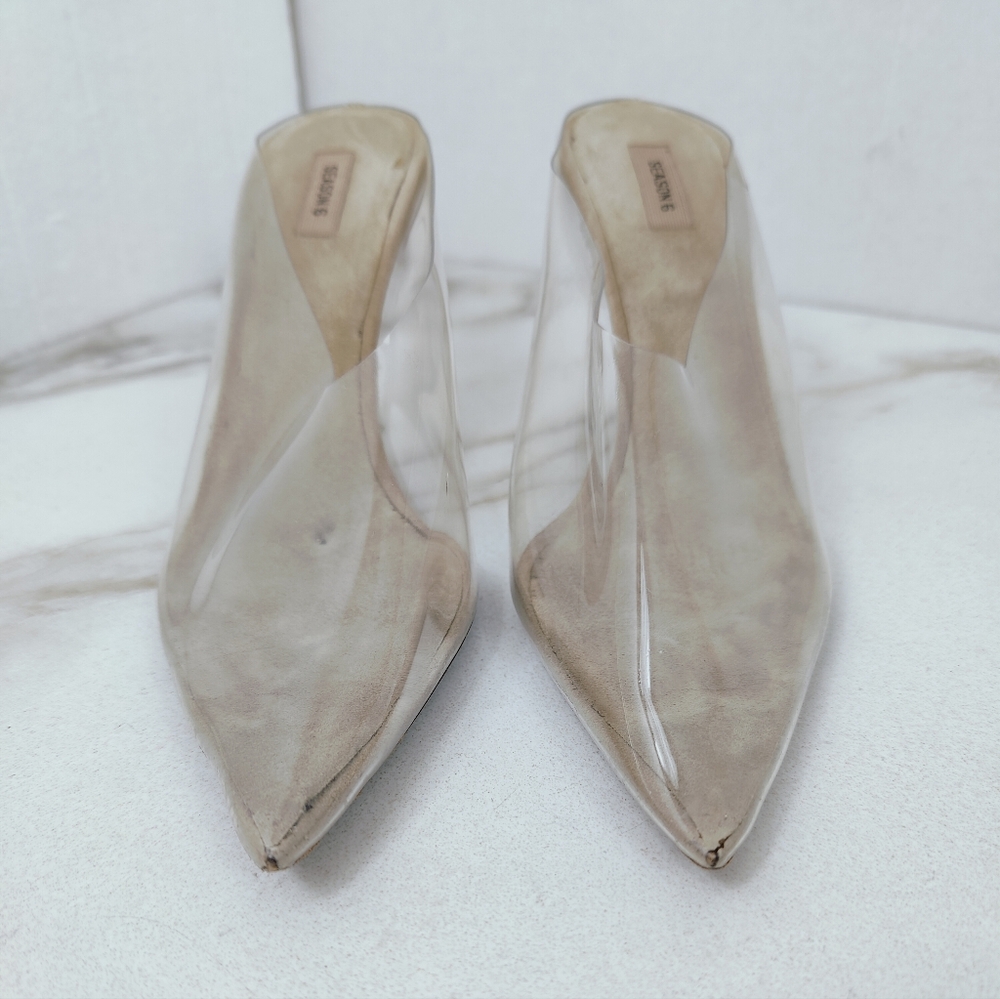 Yeezy Season 6 Clear Transparent PVC Lucite Heel Mules, Sz 37 (US women's 6) - Picture 5 of 16